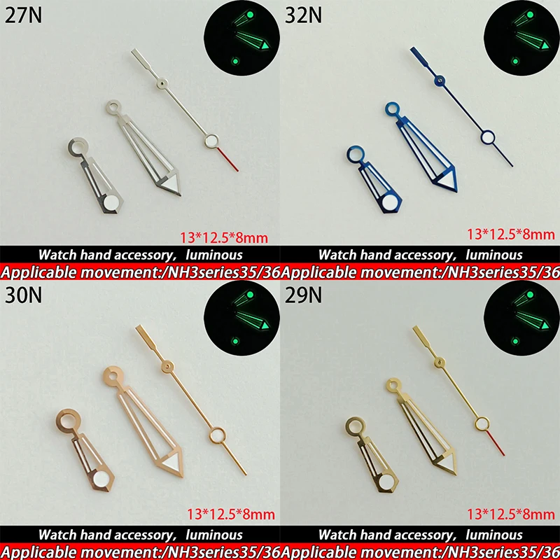 Accessori puntatore orologio luminosi per NH3/2836/2824/35/36 8205/8215 puntatore centrale macchina per parti di ricambio per riparazione orologi
