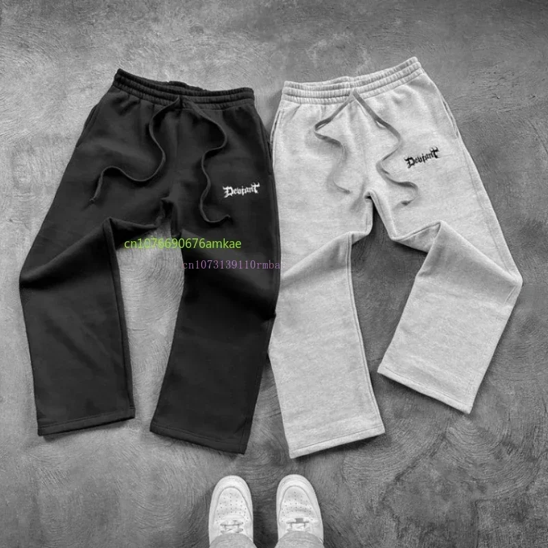 Y2k Hundred Sports Pants Street Style Loose Comfortable Pants Men Women Ins Tide Letters Printed Cotton Black Casual Pants