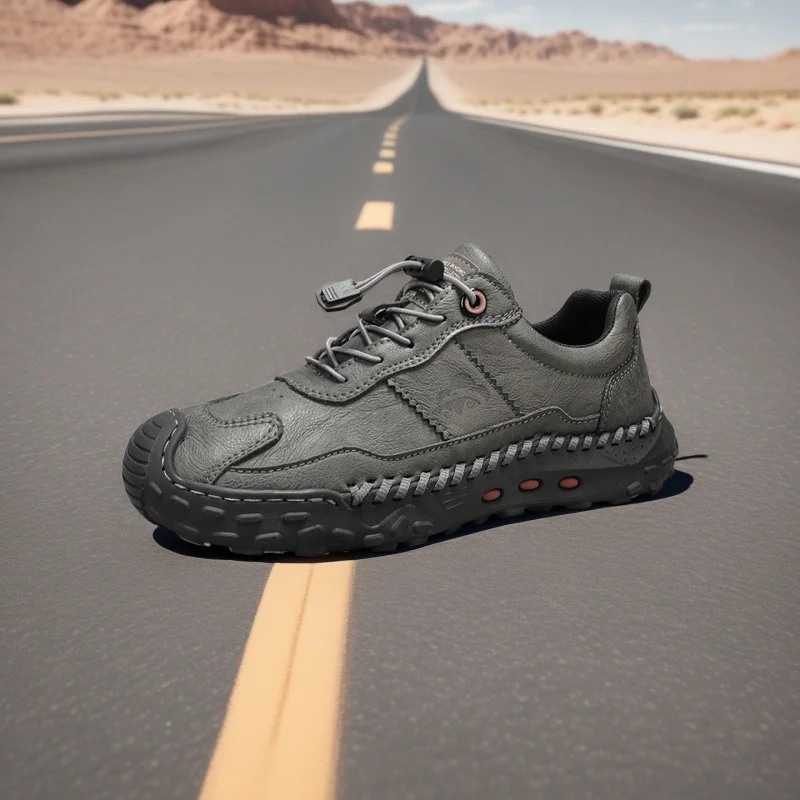 

Men's Retro Lace-Up Leather Shoes, Smart Casual Walking Shoes, Non-Slip Sole, Comfortable Insole,Hiking shoes