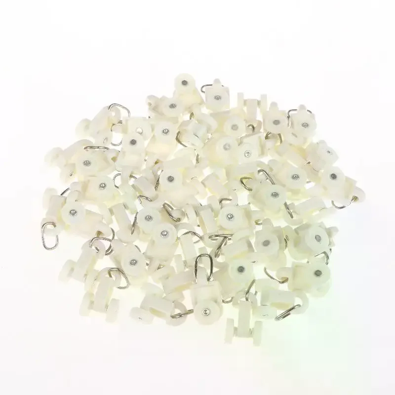 50Pcs Thickened Curtain Track Runners & Hooks, Universal Pulley for Electric Smart Curtain Rail Accessories