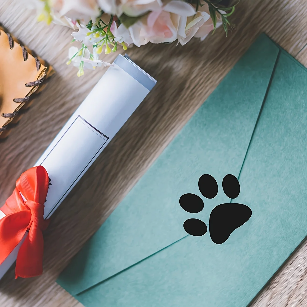 Clear Paw Prints - Strong Self-Adhesive Pet Stickers, No-Mess Removal, for Dog & Cat Decor, Birthday Parties, Gift Tags sticker view 2