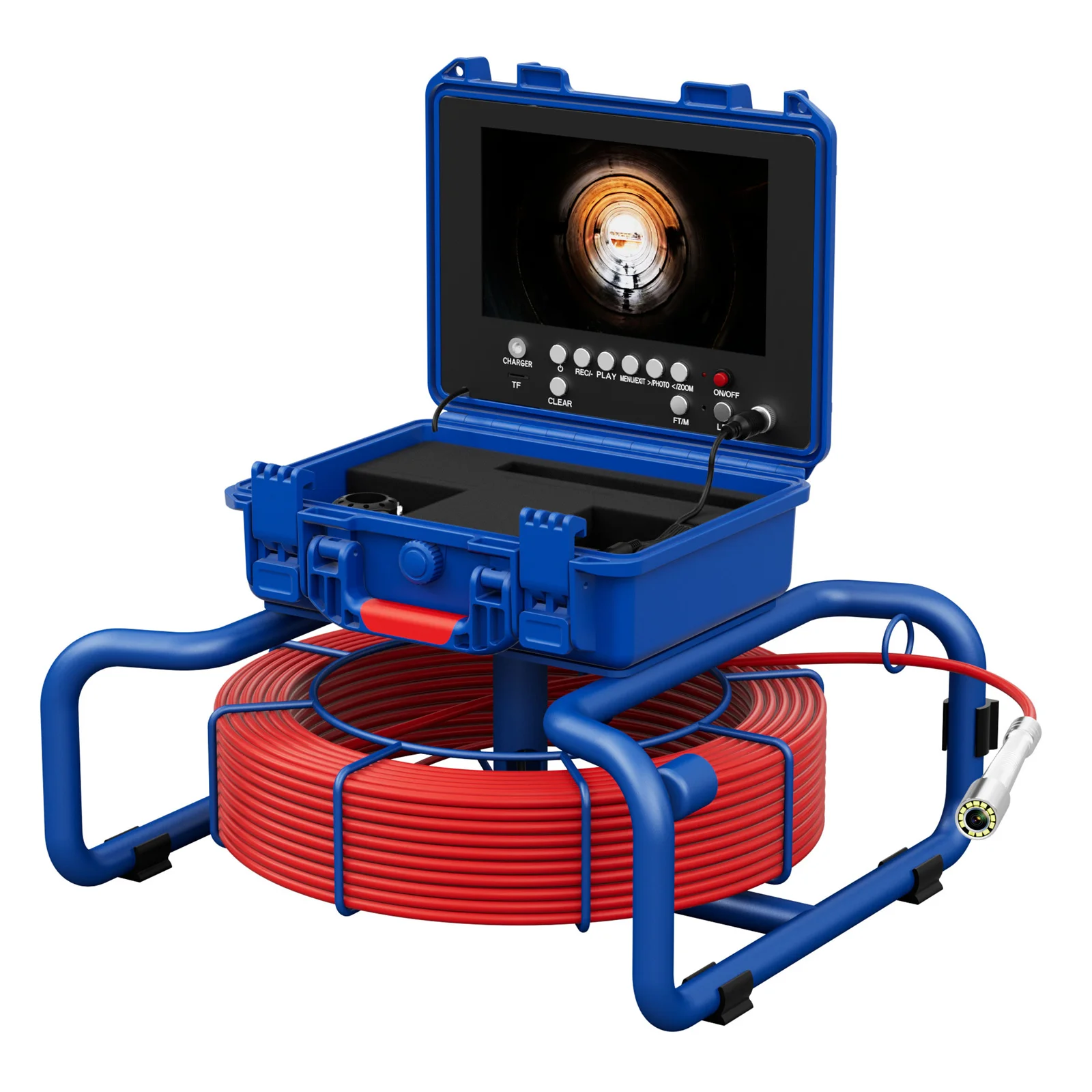 Sewer Pipe Inspection Camera  with Meter Counter and Self-Leveling 512HZ Locator DVR  9 inch  Waterproof Video Endoscope  Camera