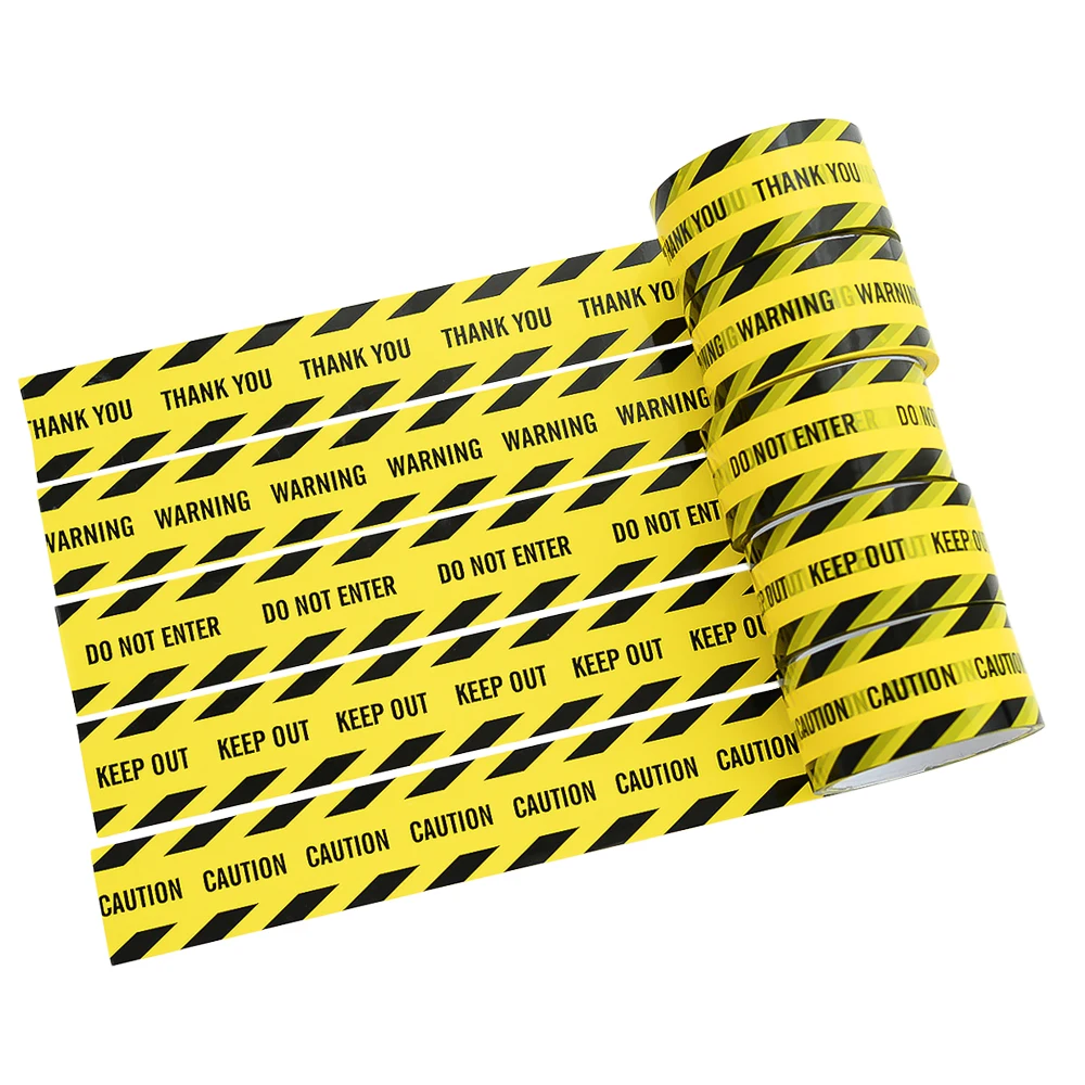 48mm*25m Yellow Caution Tape Safety Waterproof Construction Danger Area Halloween Caution Adhesive Tape Roll Party Decorations