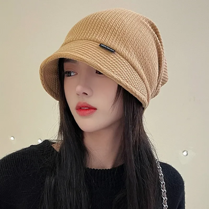 Autumn and Winter Korean Hat Women Fashion Network Red Ins Heap Hat Winter Student Warmth Pullover Hat Knitted Bone Hat шапка