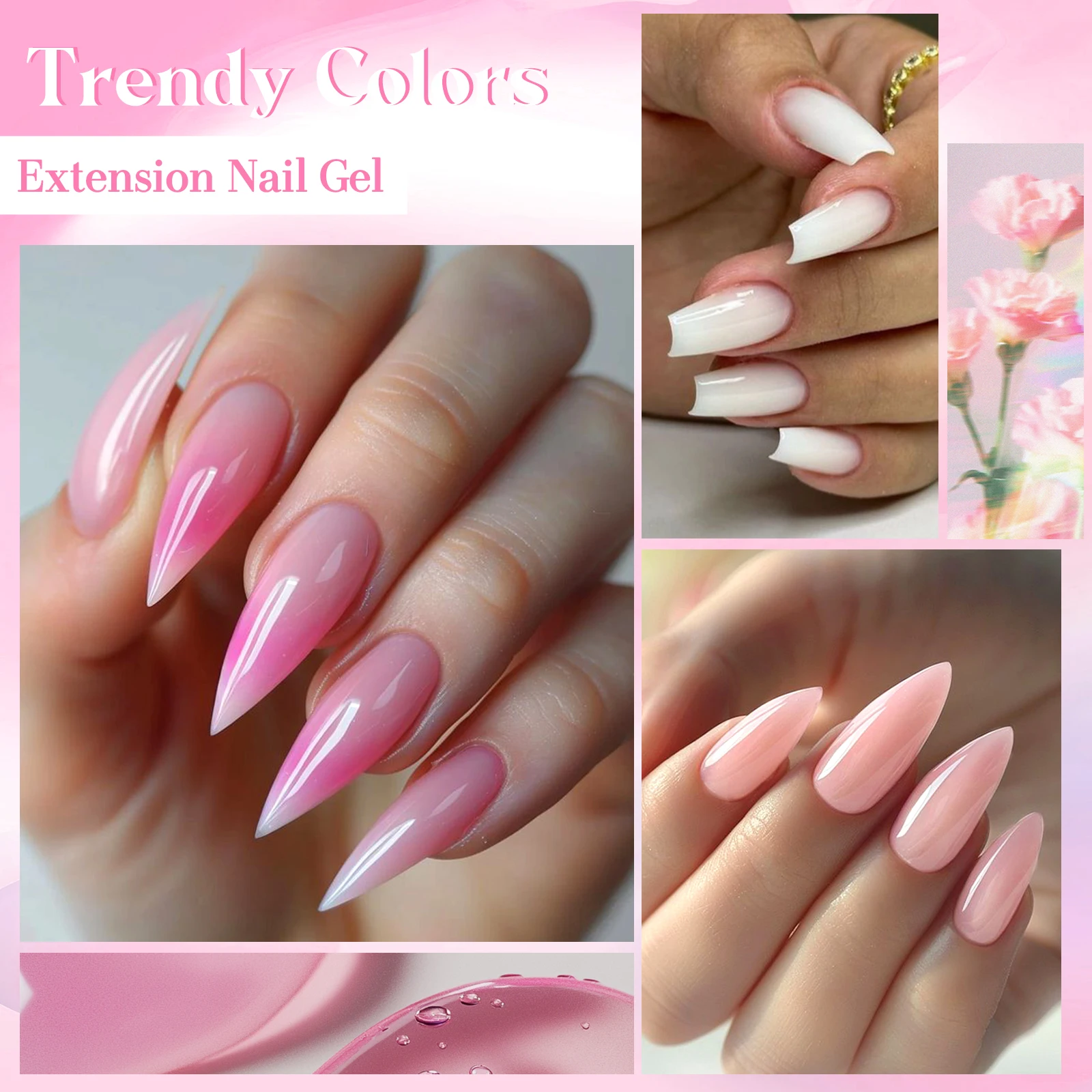 ชุดทำเล็บเจลต่อเล็บ MSRUIOO 10 ชิ้น/ชุด เจลเบส เจลท็อปโค้ท ติดทนนาน สำหรับตกแต่งเล็บ DIY เสริมความยาวเล็บ ใช้งานง่าย