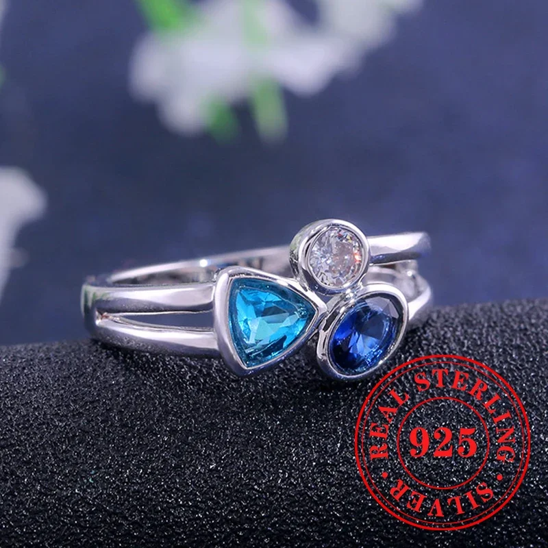 Huitan Chic Attractive Rings Real 925 Sterling Silver Unisex Unique Polychrome CZ Jewelry Gifts Dazzling Dancing party Jewelry