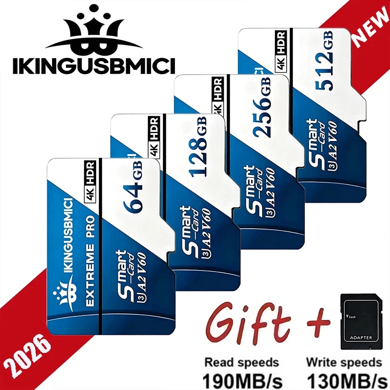 Universal TF Cards SD Cards Micro TF Card Memory Card 32GB 64GB 128GB 512GB V60 Full HD Full HD High Speed Waterproof for Gaming