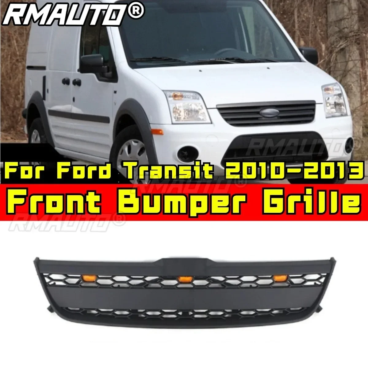 Bumper Grill For Ford Transit 2010-2013 North America Edition Car Front Bumper Grill Body Kit Front Bumper Grill Car Accessories