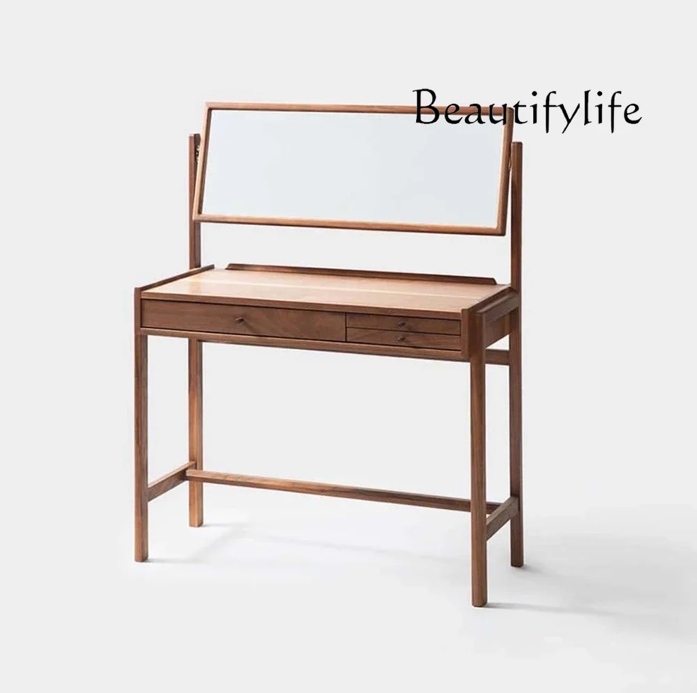 Q High-end solid wood black walnut red oak bedroom dressing table dressing table minimalist light luxury