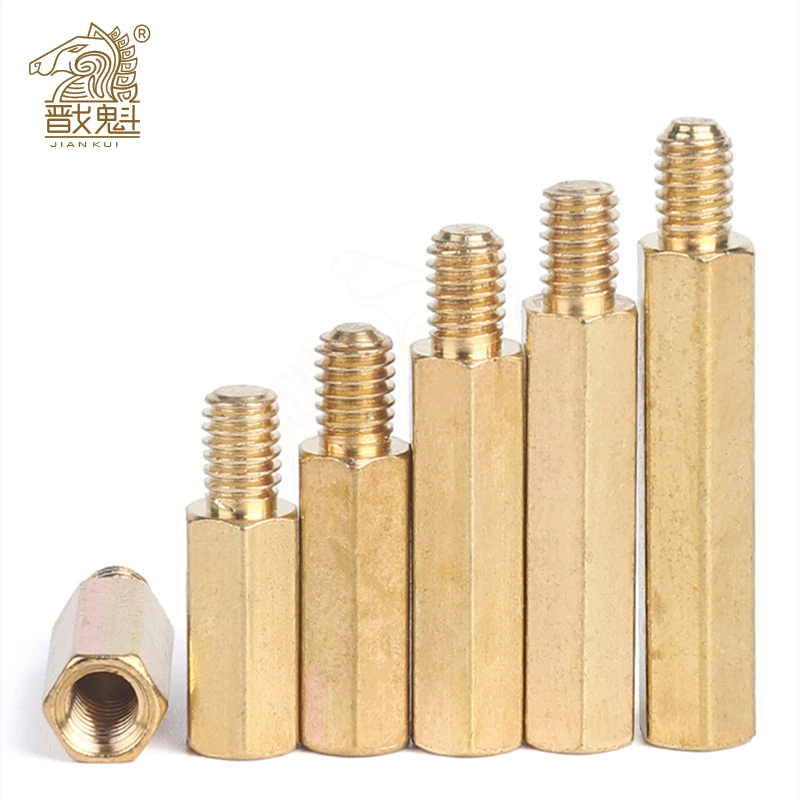 M4 Male 6 8 9 10 12 14 15 16 17 18 20 mm x M4 +6MM Female Brass Standoff Spacer Copper Hexagonal Stud Spacer Hollow Pillars