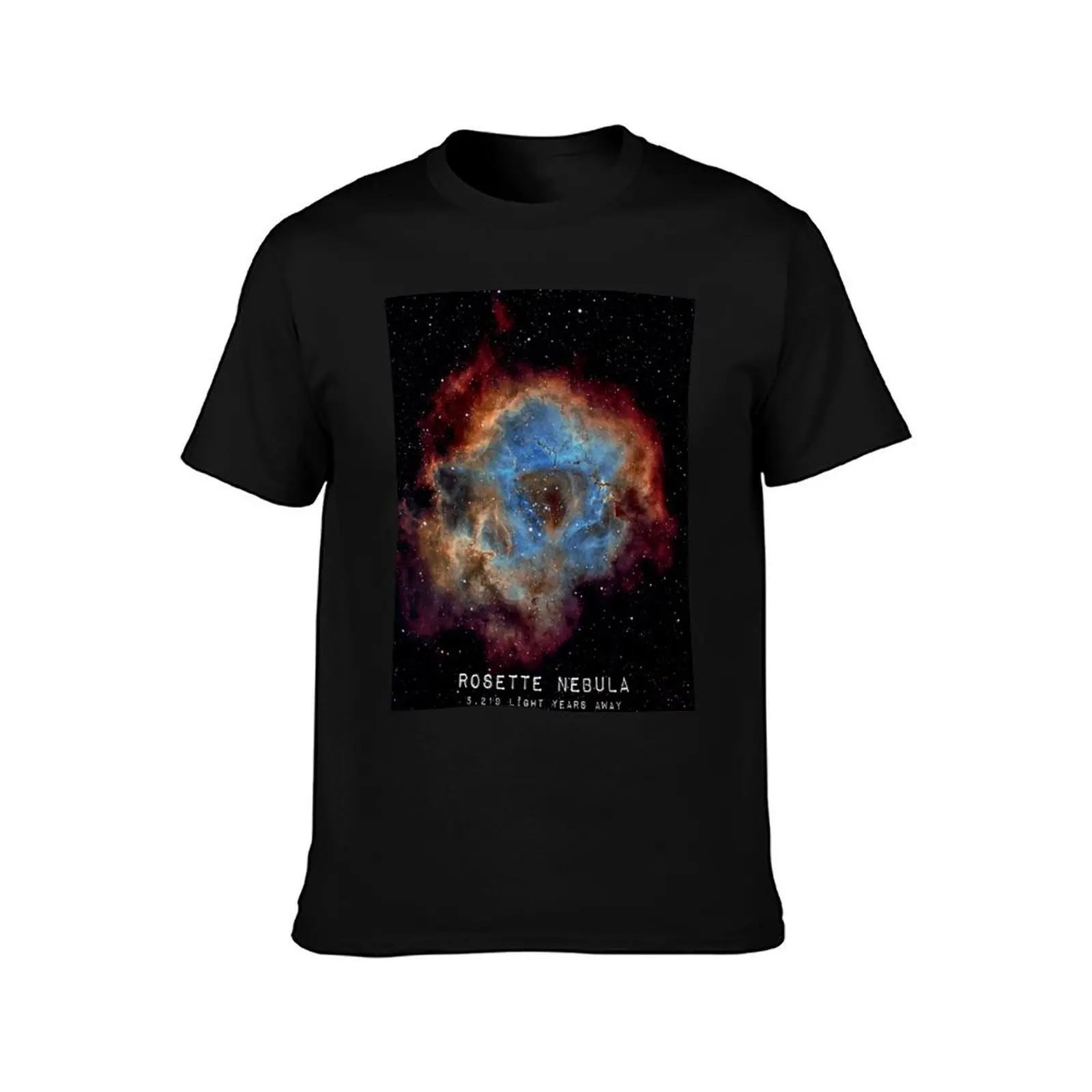 Rosette Nebula T-Shirt, Summer Casual Cotton Tee, Oversized Streetwear Tops, Vintage Graphic Print, Loose Fit Short Sleeve