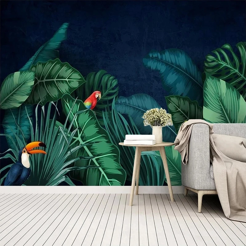 papel-de-parede-3d-personalizado-floresta-tropical-do-sudeste-asiatico-folha-de-bananeira-papagaio-mural-quarto-sala-de-estar-fundo-de-tv-restaurante-8d
