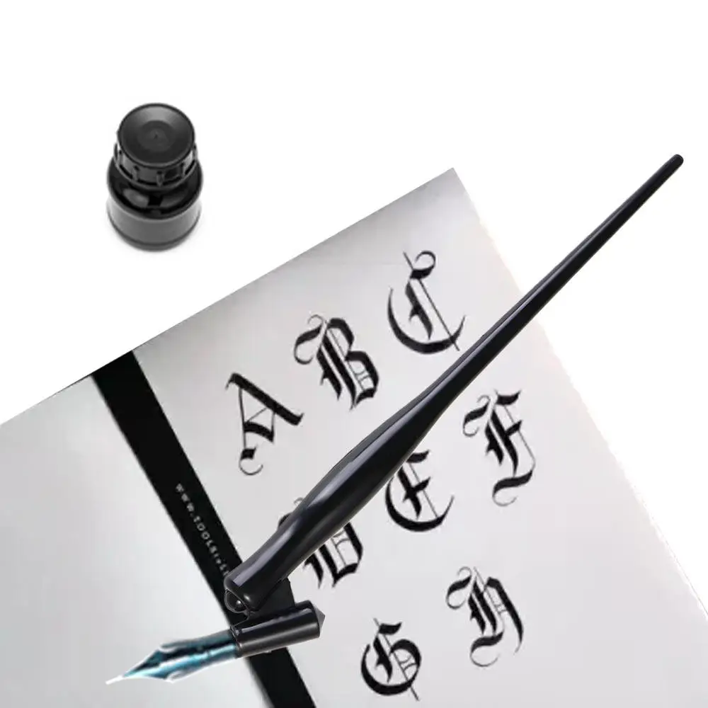 Uchwyt na długopis Ukośny angielski Pisanie Kaligrafia Stalówka Żywica Rysunek artystyczny Miedziana płyta Script Pen Signature