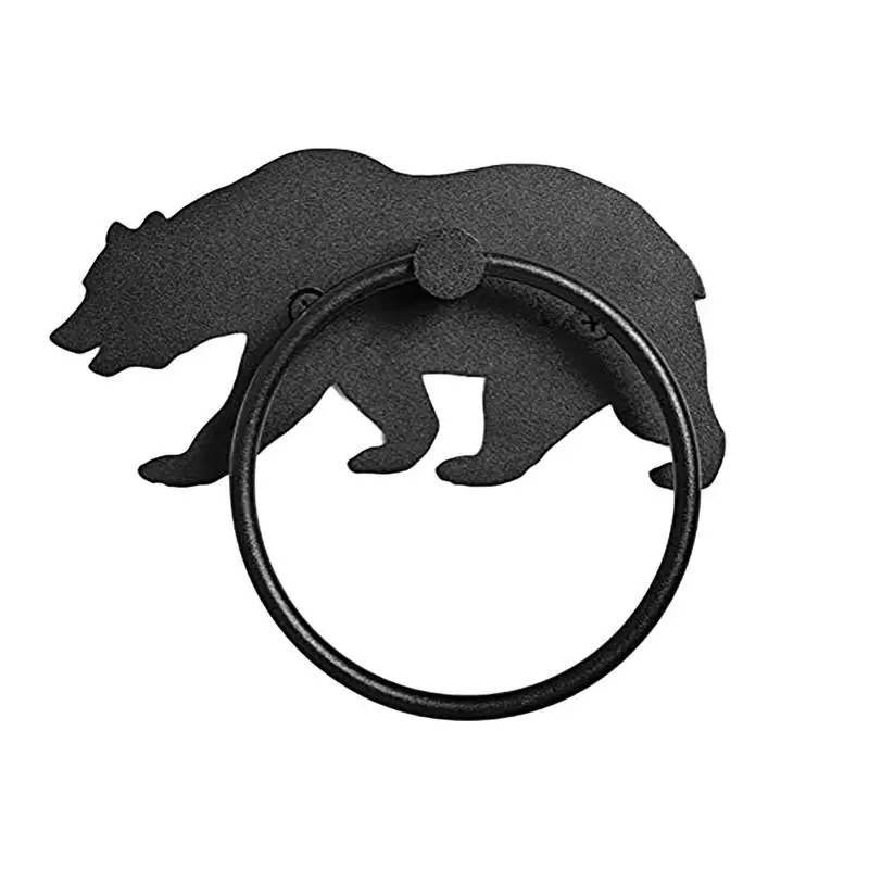 

Кольцо-держатель для полотенец, настенное Черное круглое матовое украшение для ванной комнаты, держатель для полотенец