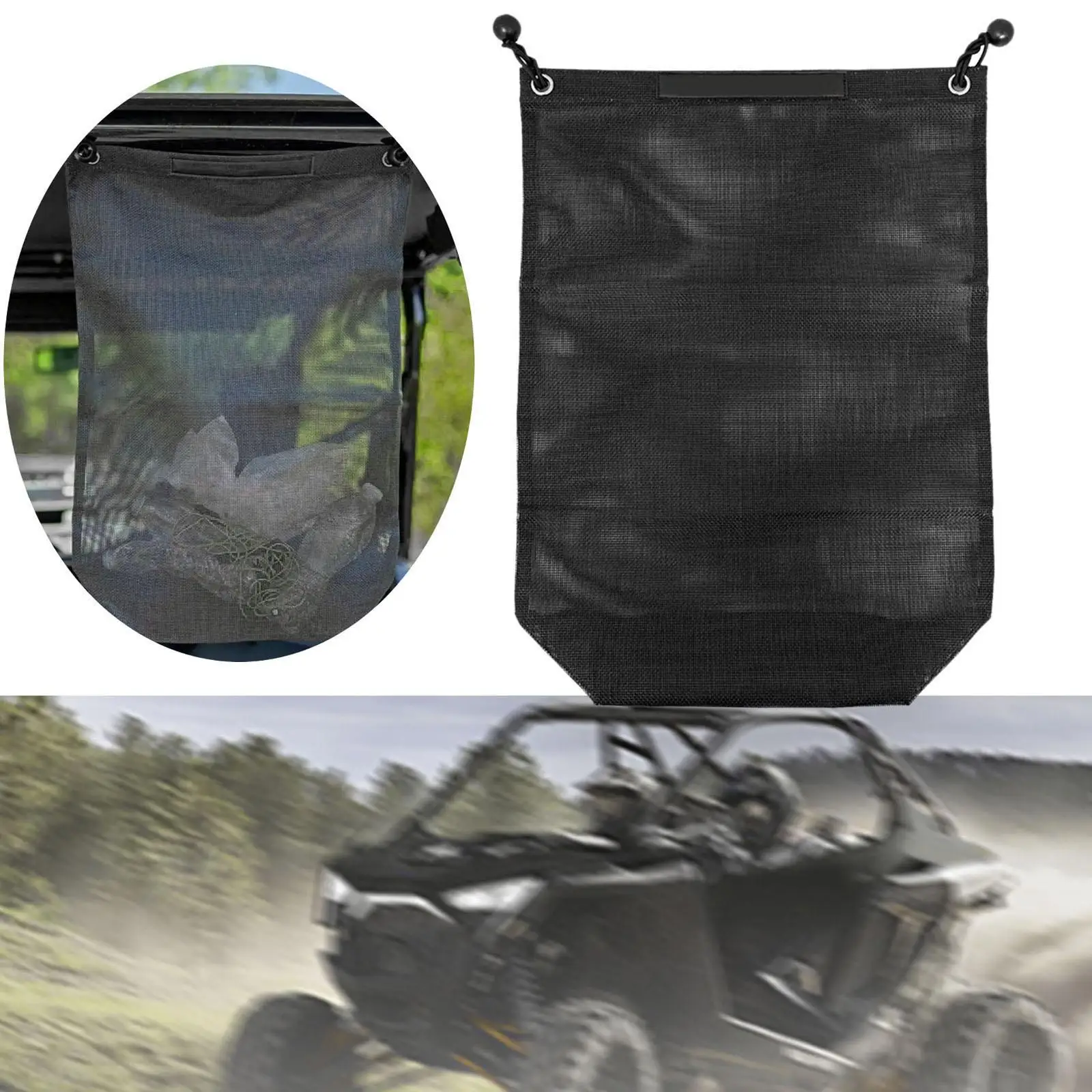 

UTV Beach Buggy Trash Storage Bag Mesh Cloth Practical Lightweight RV Camping Trash Organizer Golf Cart Trash Tote SUV Trash Bag