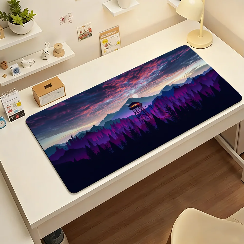 Retro Gaming Keyboard And Mouse - Scenic Mountain Forest Large Mouse Pad