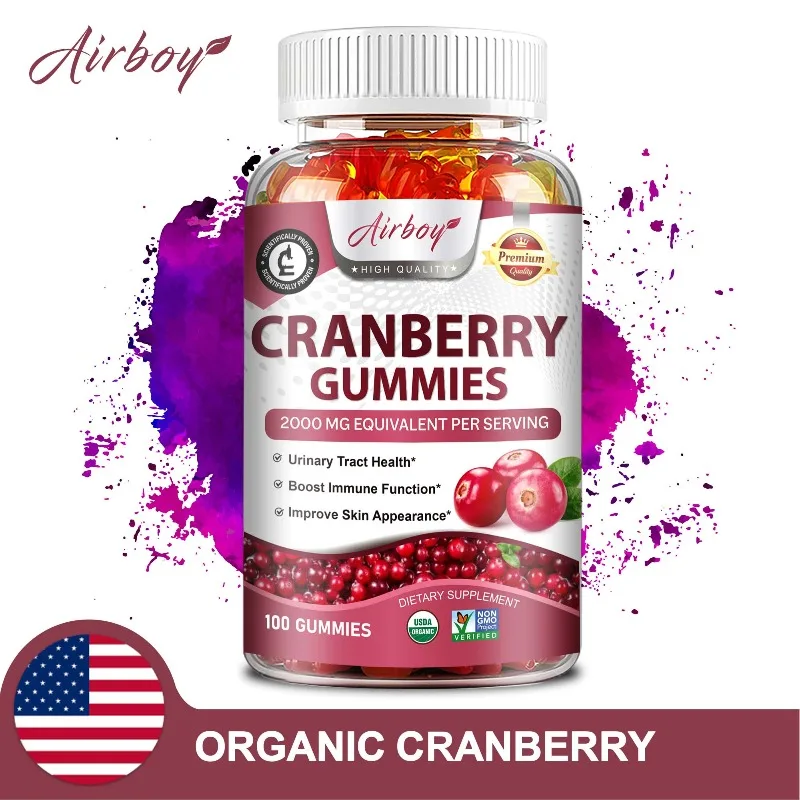 Cranberry Gummies - Support Urinary Tract and Bladder Health, Promote Cleansing, Detoxification