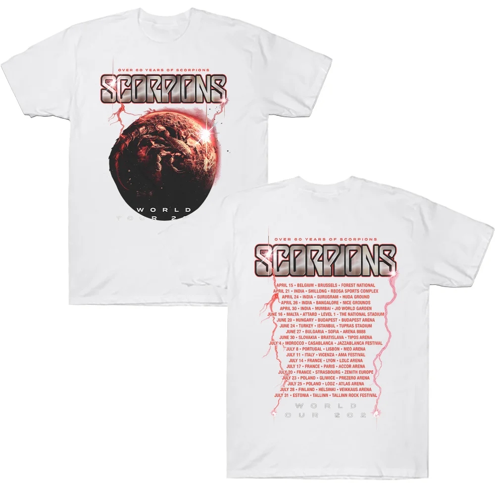 Scorpions Tour Home 2026 T-shirt Metal Scorpions Hard Rock Band Summer 2026 Men Women Cotton T-shirt Y2K Style