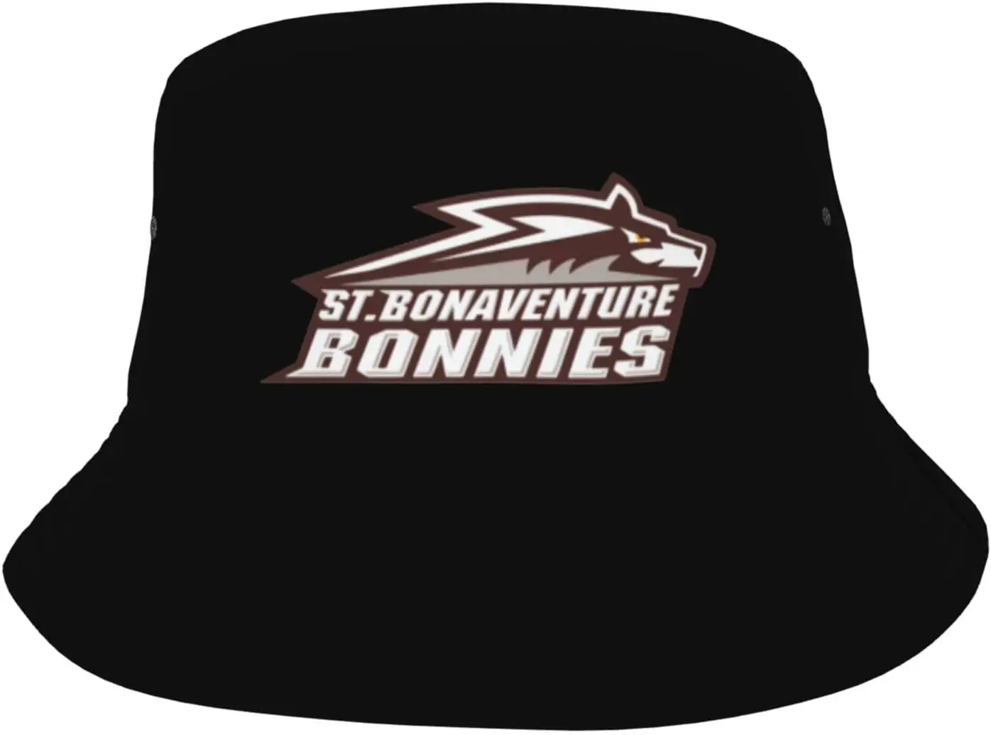 St Bonaventure University Logo Bucket Hats Fashion Sun Cap Packable Outdoor Fisherman Hat for Women and Men Black