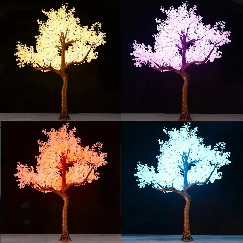 Juchen Outdoor Garden Wedding Street Decoration Landscape Festive Christmas IP65 AC Powered LED Ginkgo Tree Light, Warm White