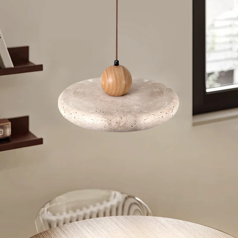 Lámpara colgante de piedra natural Vintage, luz LED de Isla de cocina para sala de estar, dormitorio, tienda, decoración del hogar, arte Wabi Sabi