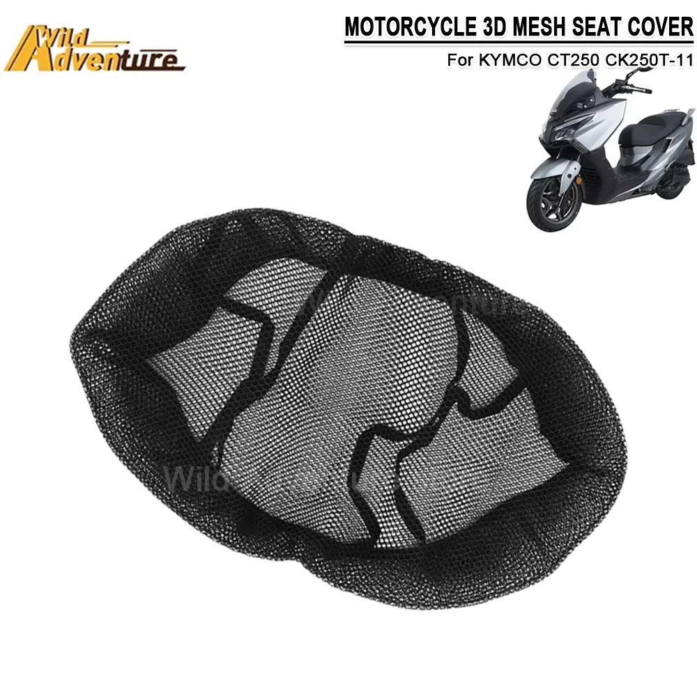 

3D Mesh Motorcycle Seat Cover Breathable Scooter Seat Pad For KYMCO CT250 CK250T-11 With Anti-Slip Mesh Summer Design Protection