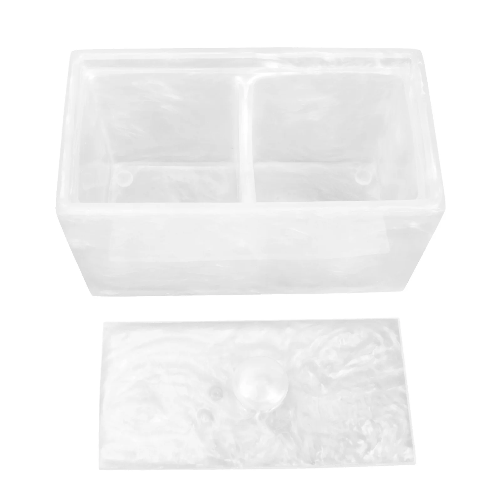 

Cotton Swabs Storage Box Household 2 Compartments Cotton Pad Container Dustproof Lid Makeup Organizer Multipurpose Cosmetics