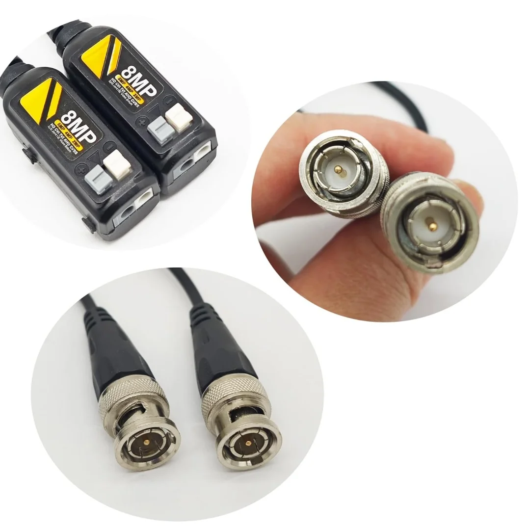 CCTV Video Balun Connectors Passive AHD/TVI/CVI/CVBS Signal Transceivers Compatible with 8MP/5MP/4MP/3MP/720P/960P/1080P