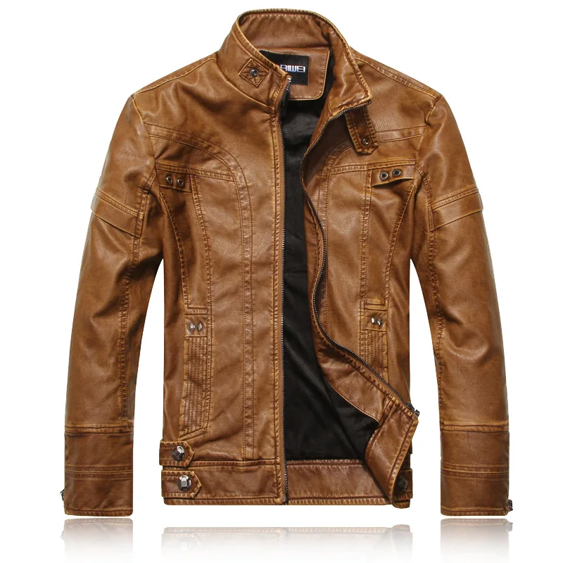 

Motorcycle Wear PU Leather Jacket Men's Casual Slim Stand Collar Jacket Streetwear Men's Clothing casaco de inverno masculino