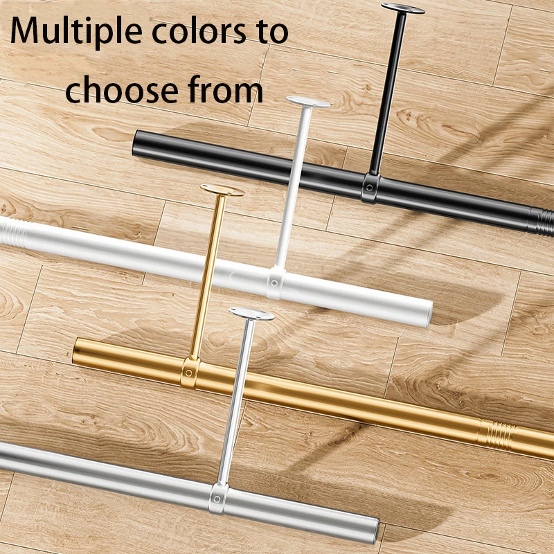 Stainless steel clothes drying rod balcony clothes hanging rod shower curtain rod multi-section splicing drilling wardrobe rod