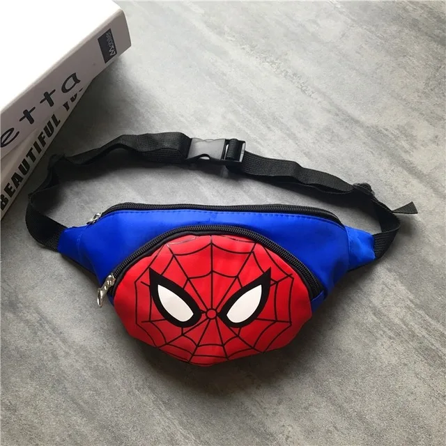 Disney Spiderman Anime Figure Official Fanny Pack for Child Banana Bag Iron Man Girl Waist Pack Pu Handbag for Boy Chest Bags