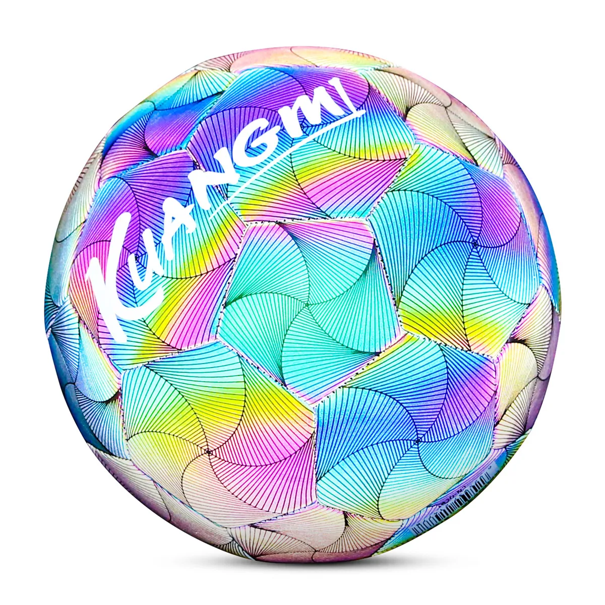 Kuangmi Reflective PU Leather Soccer Ball Size 5 New Football Ball Outdoor Sports Teenagers Kids Birthday Gift