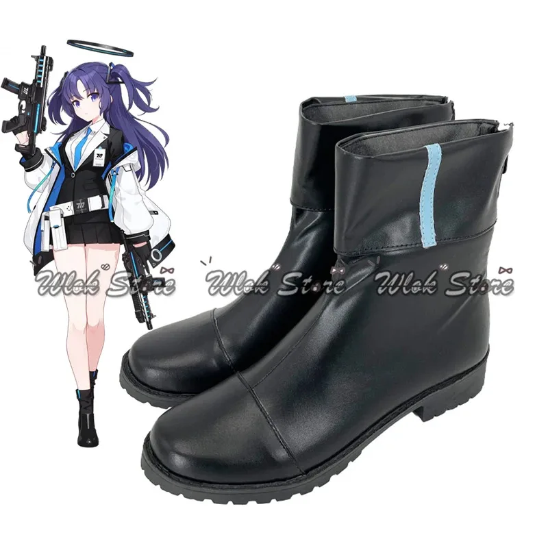 

Anime Game Blue Archive Hayase Yuka Cosplay Shoes Customized Men Women Boots Halloween Carnival Party Roleplay Shoes Black Boots