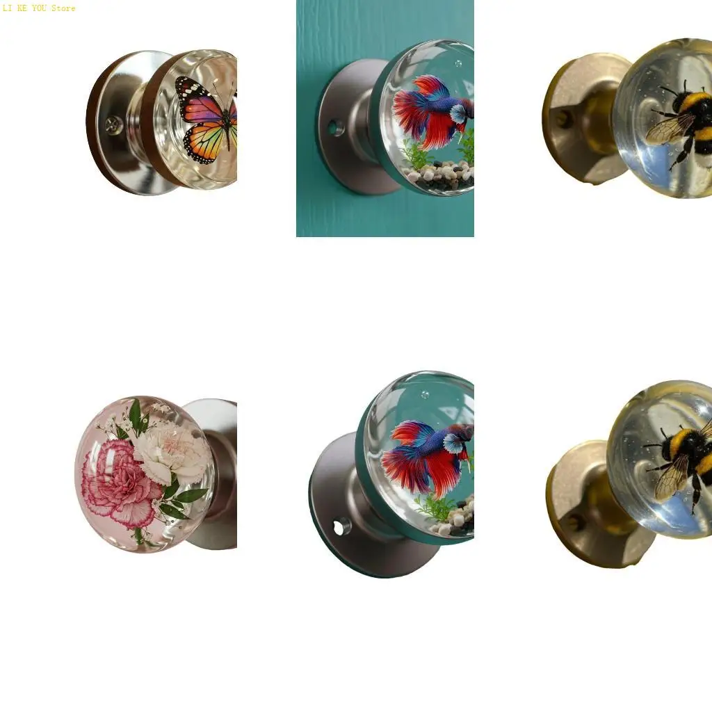 

W3JE Handcraft Round Retro Door Knob Decorative Accent for Cabinets and Drawers
