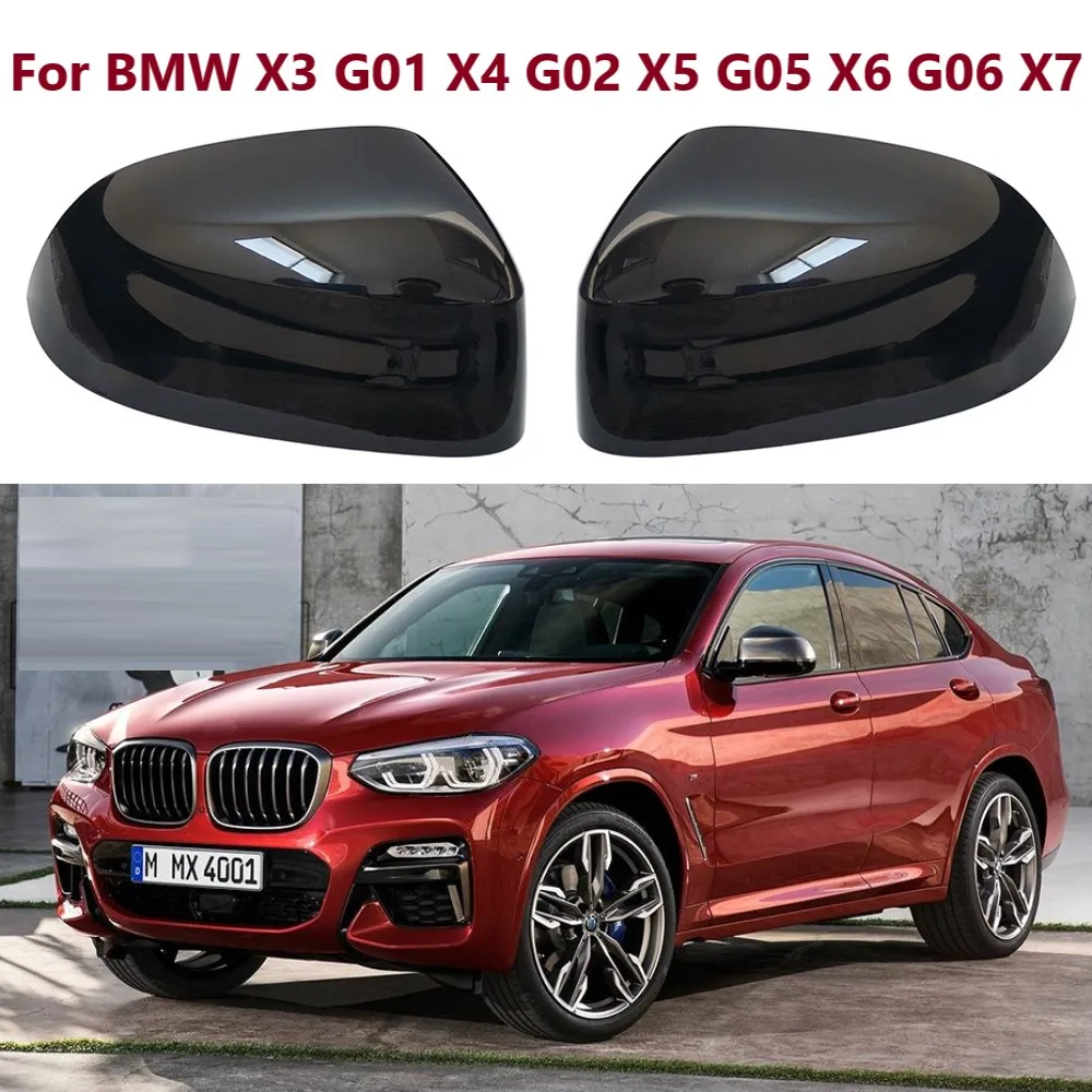 Gloss Black Auto Side Deur Achteruitkijkspiegel Cover Caps Voor Bmw X3 G01 2018-2021 X4 G 02X5G 05X6G 06X7G 07 2019 2020