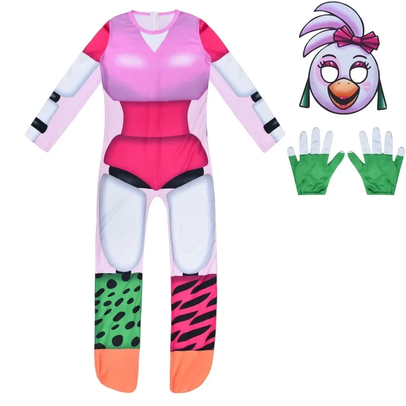 2026 New Halloween Cosplay Costume Fnaf Horriable for Five Night F-Freddyyed Jumpsuit+mask+gloves Nightmare bear Bonnied A AABA view 4