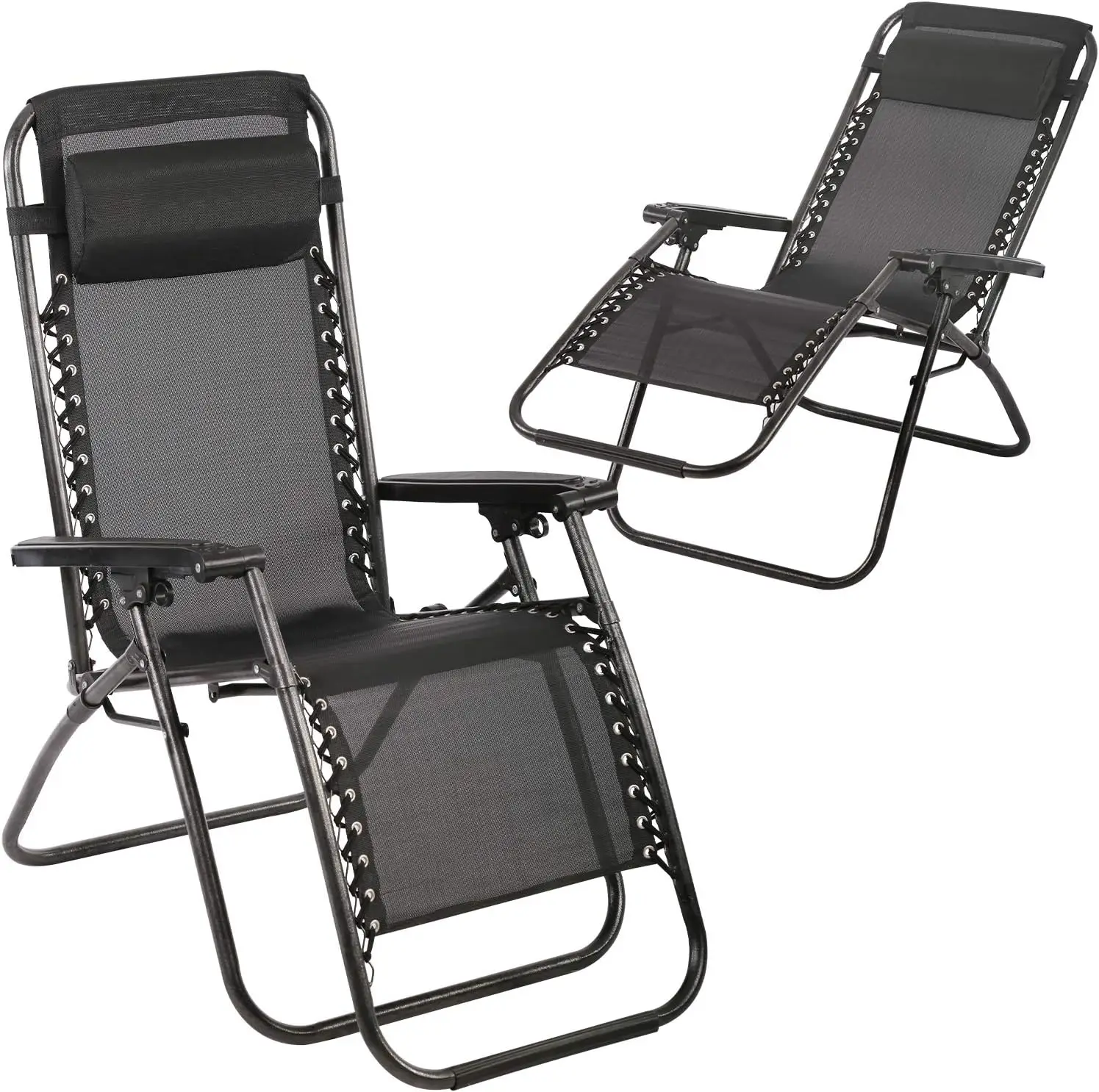 

2 Pack Zero Gravity Chairs, Adjustable Patio Lounge Camping Chairs for Pool, Beach, Yard, Outdoor Folding