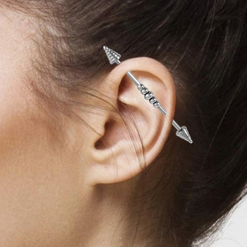 1pc Taper przemysłowe Piercing sztanga kolczyki na chrząstkę długie Ear Stud Helix chirurgiczne pręcik ze stali dla kobiet mężczyzn biżuteria do