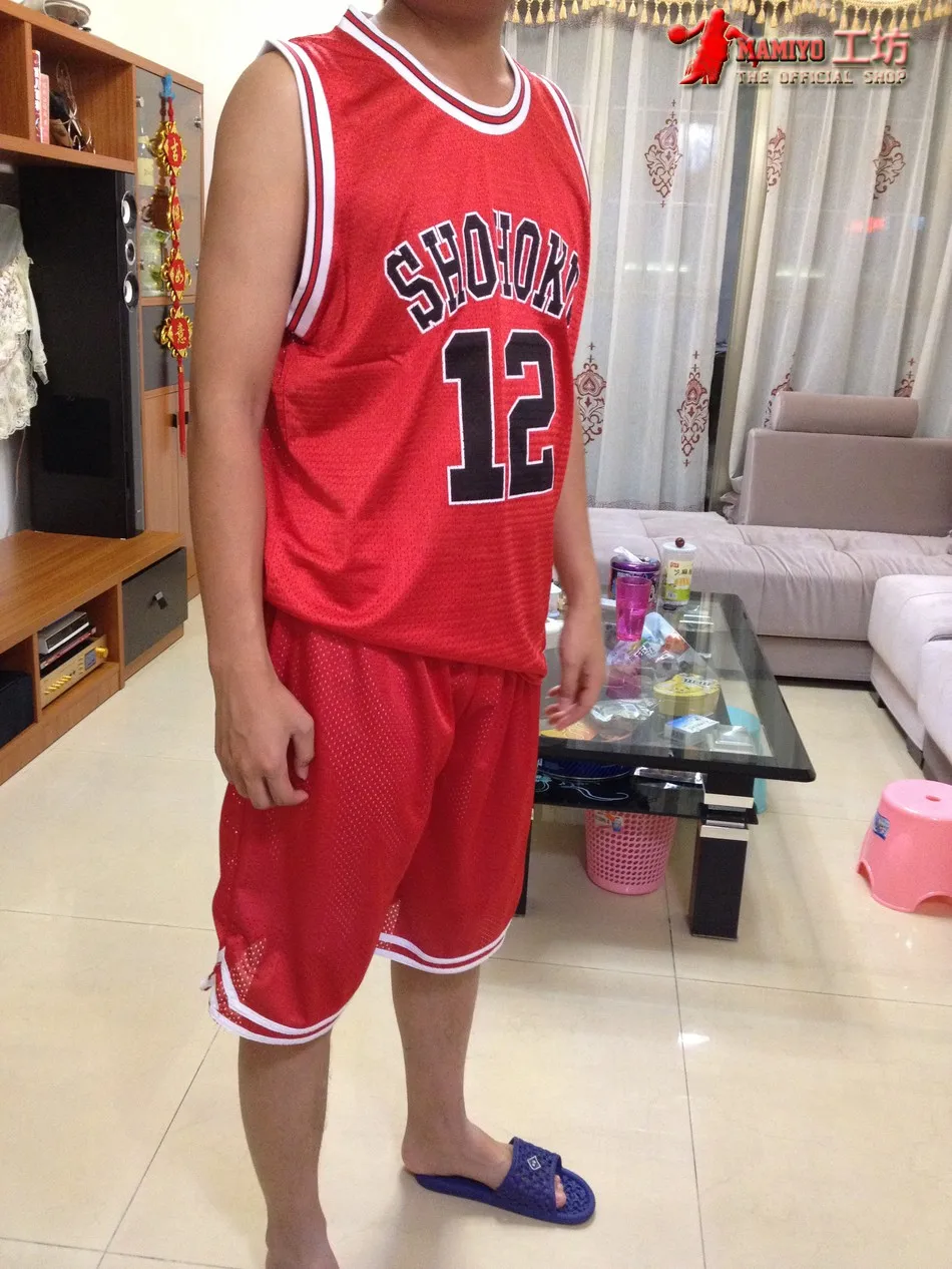 Anime Shohoku School Basketball Team Jersey Sets Rukawa Hanamichi Sakuragi Black Jersey Set Cosplay Costume Uniform