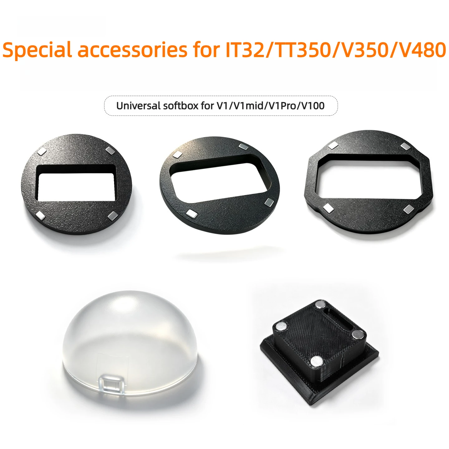 Suitable for Godox Flash IT32 V350/TT350 V480 Flash Diffuser AK-R11 Dome Diffuser V1 V1mid V1Pro V100 Accessories Magnetic Base