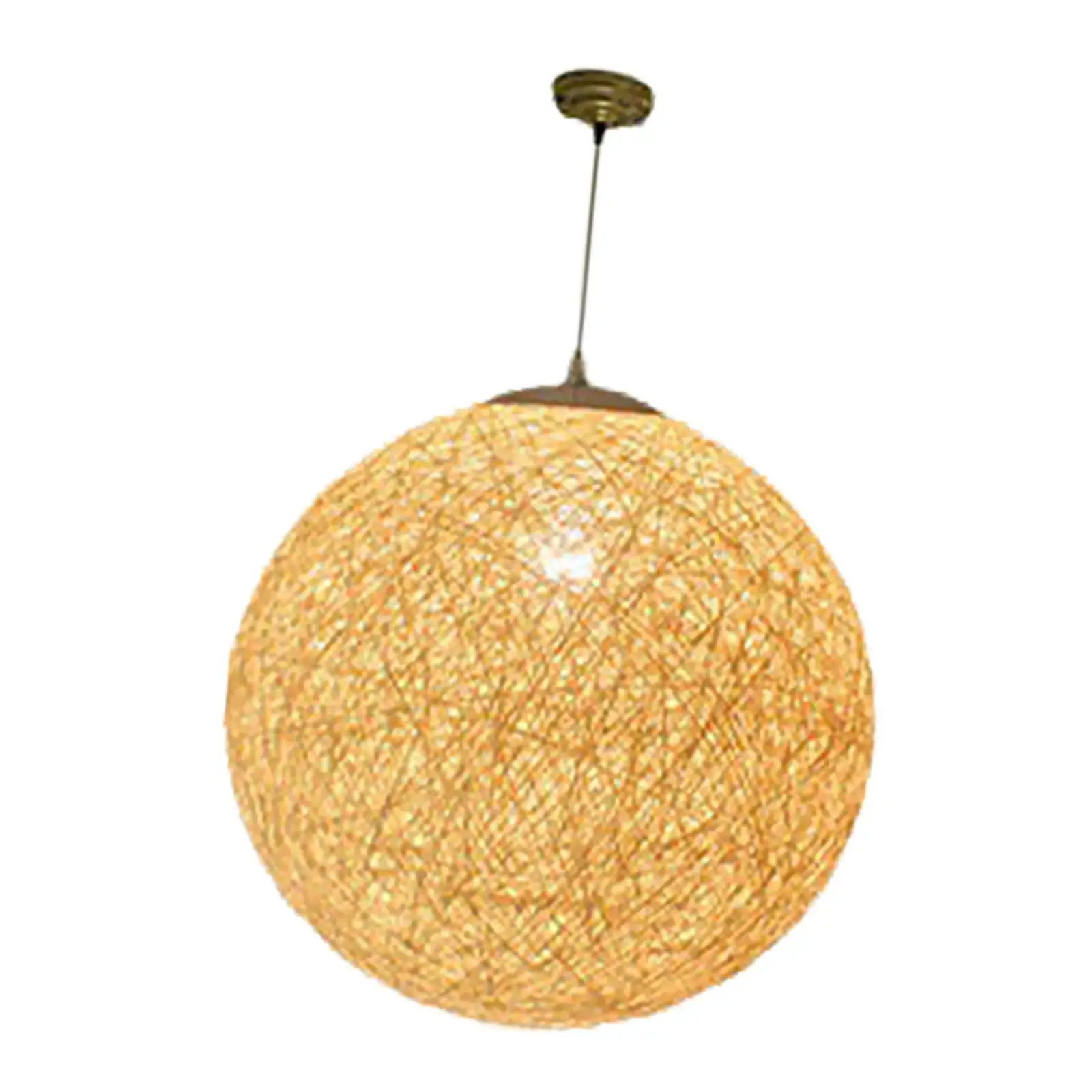 Rattan Lantern Pendant Lamp Ceiling Lighting Fixture E27 Chandelier Hanging Light for Tea House