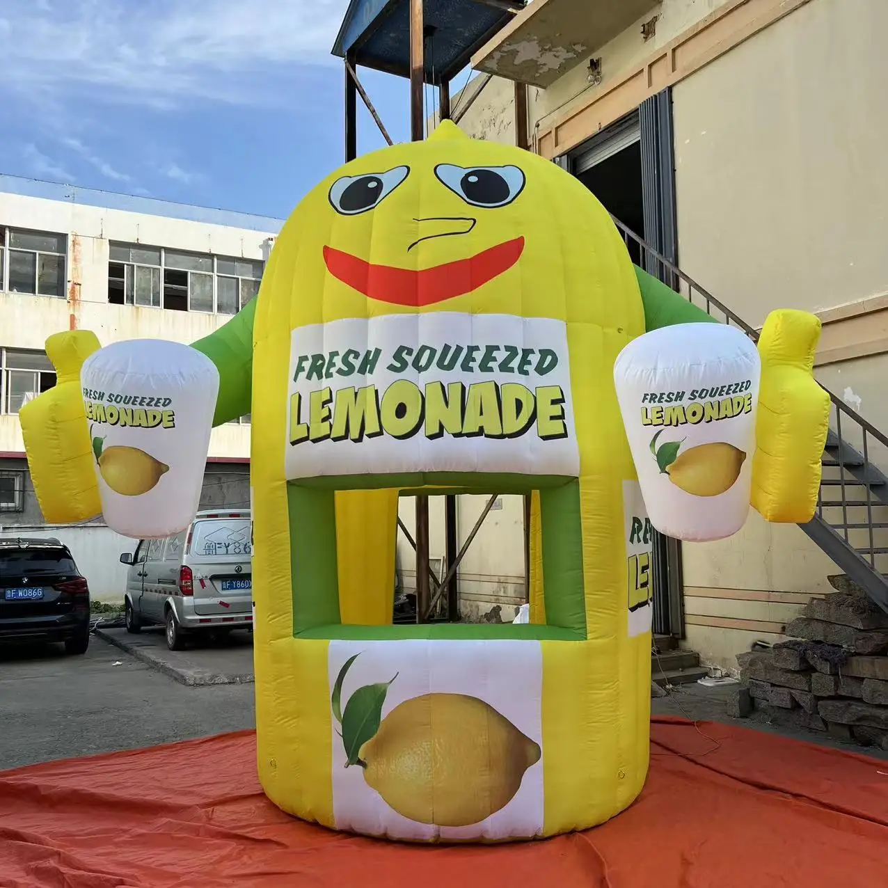 Inflatable Lemonade Stand Tent Trade Show Sales Counter Lemon Drink Stand Kiosk Advertising Booth For Promotion Events