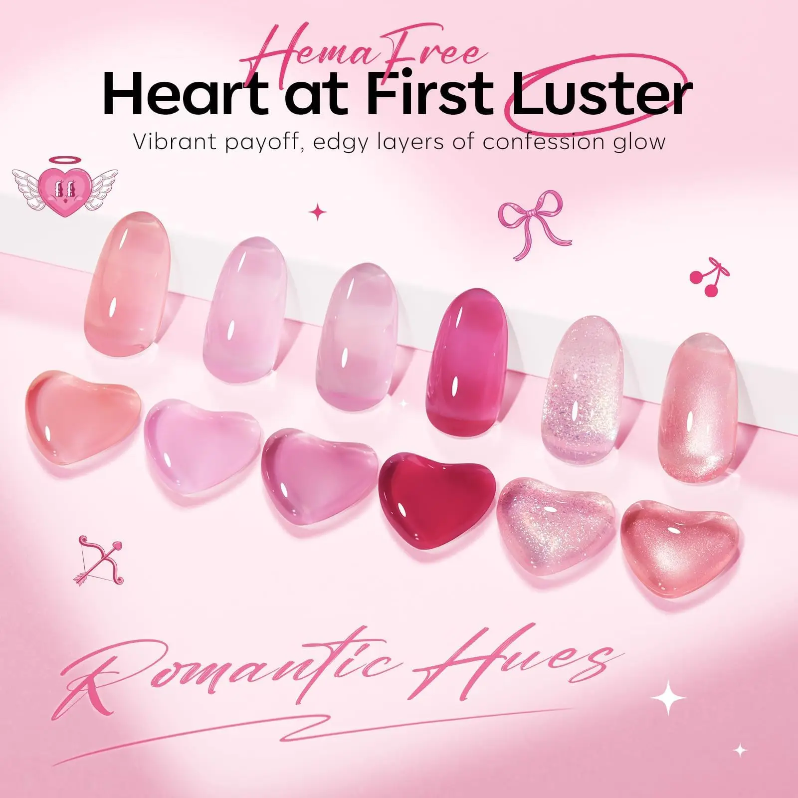 

modelones Pink Gel Polish Set, Jelly Glitter Nude Hot Pink Pastel Nail Polish 2026 Spring Easter LED Nail Art DIY Gift