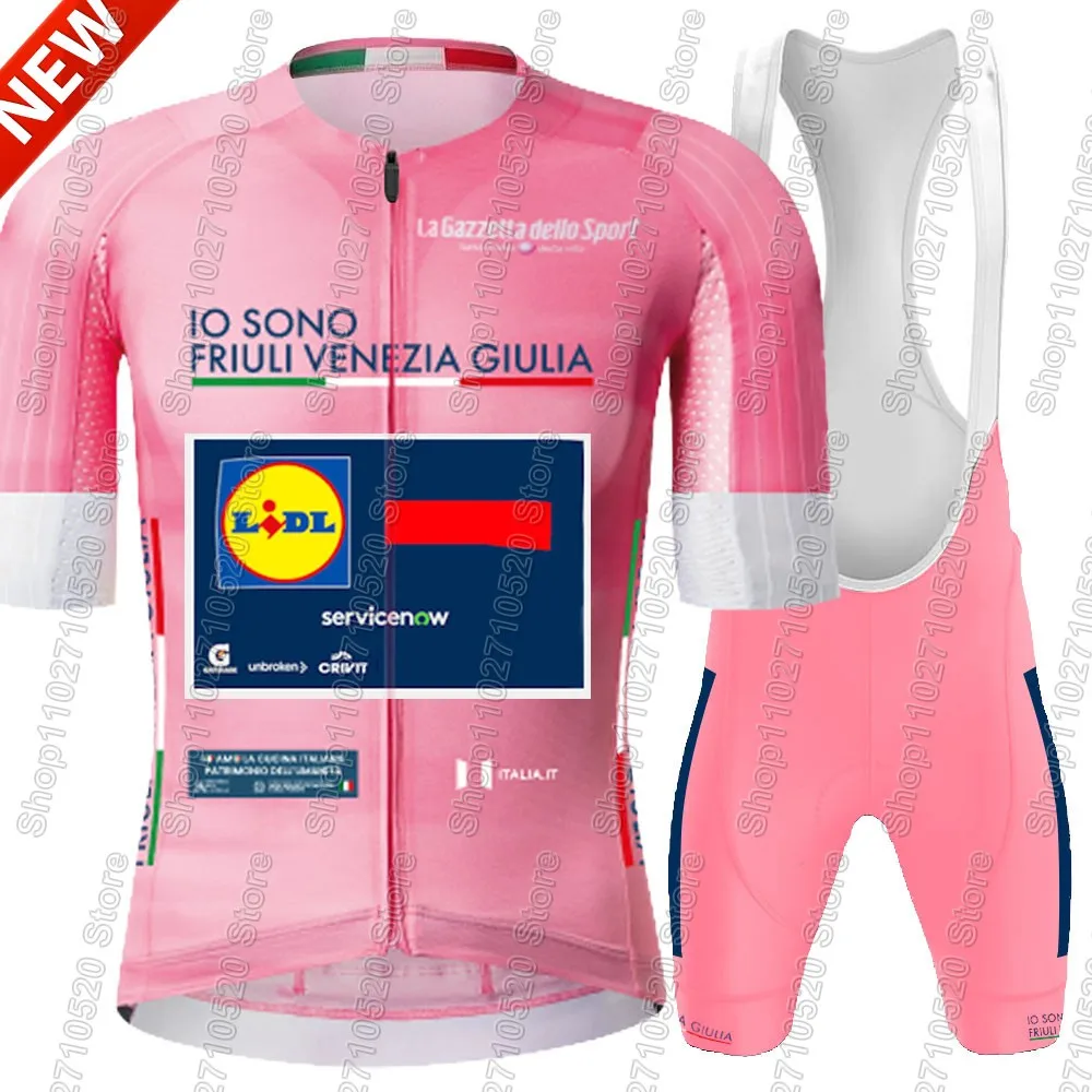 Conjunto de Ciclismo Lidl 2026 para Hombre, Ropa de Verano para el Tour de Italia, Camiseta de Ciclismo de Carretera, Traje de Equipo, Pantalones Cortos con Tirantes, Maillot MTB