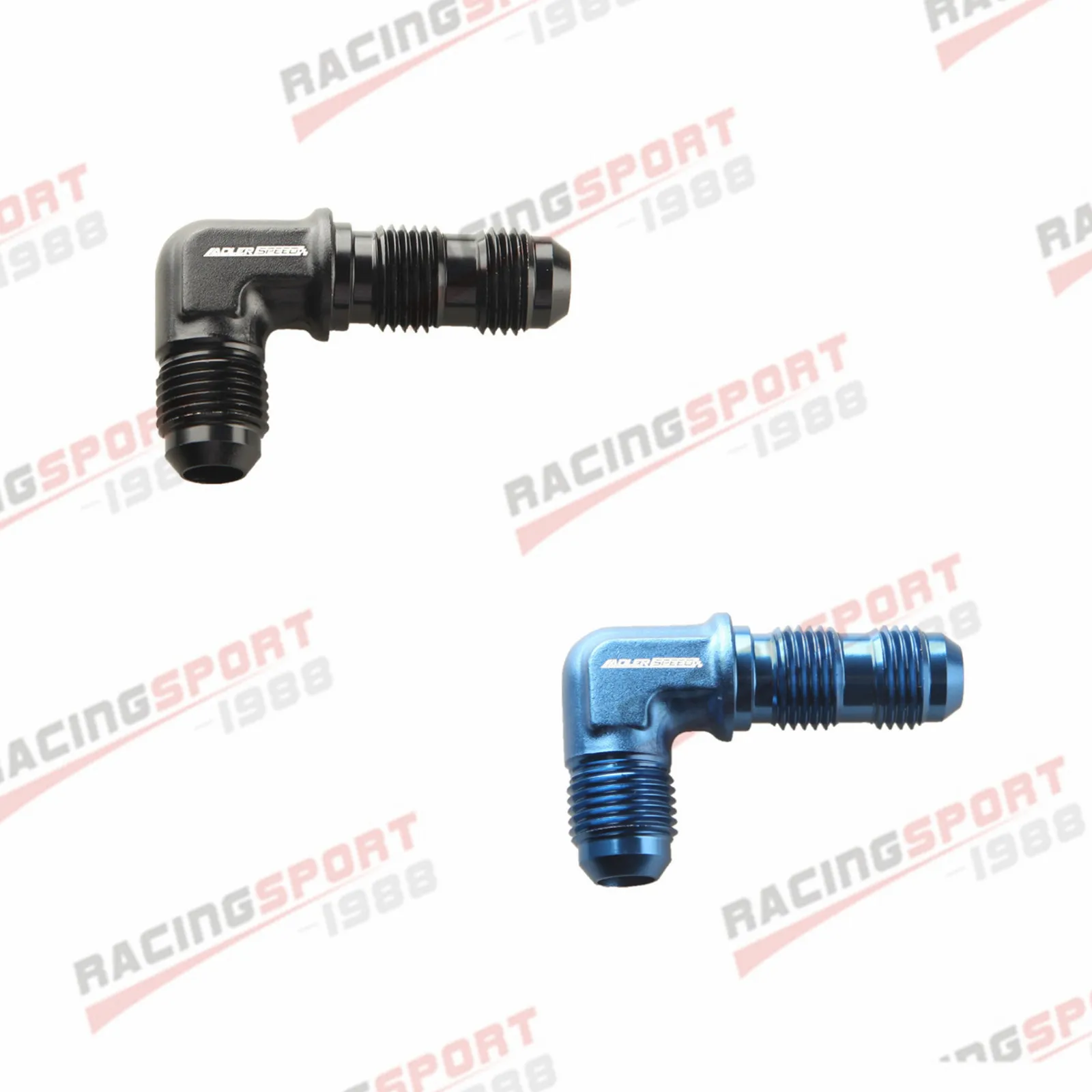 

AN6 AN-6 AN06 90 Degree Bulkhead Fitting Adapter Aluminum Alloy Black/Blue
