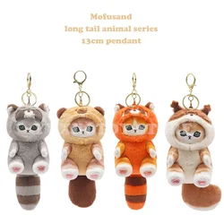 Echte Mofusand Long Tailed Animals Serie 13 cm Anhänger Plüschpuppe Niedliche Hai-Katze Weiche Puppe Kawaii Gefülltes Plüschtier Geschenkspielzeug