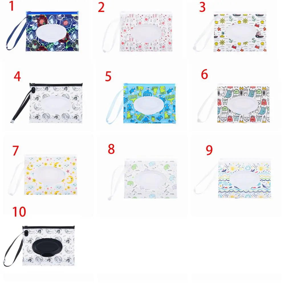 Cute Clamshell Travel Portable Refillable Reusable Wipes Case Wet Wipes Bag Wipes Container Wet Wipes Box