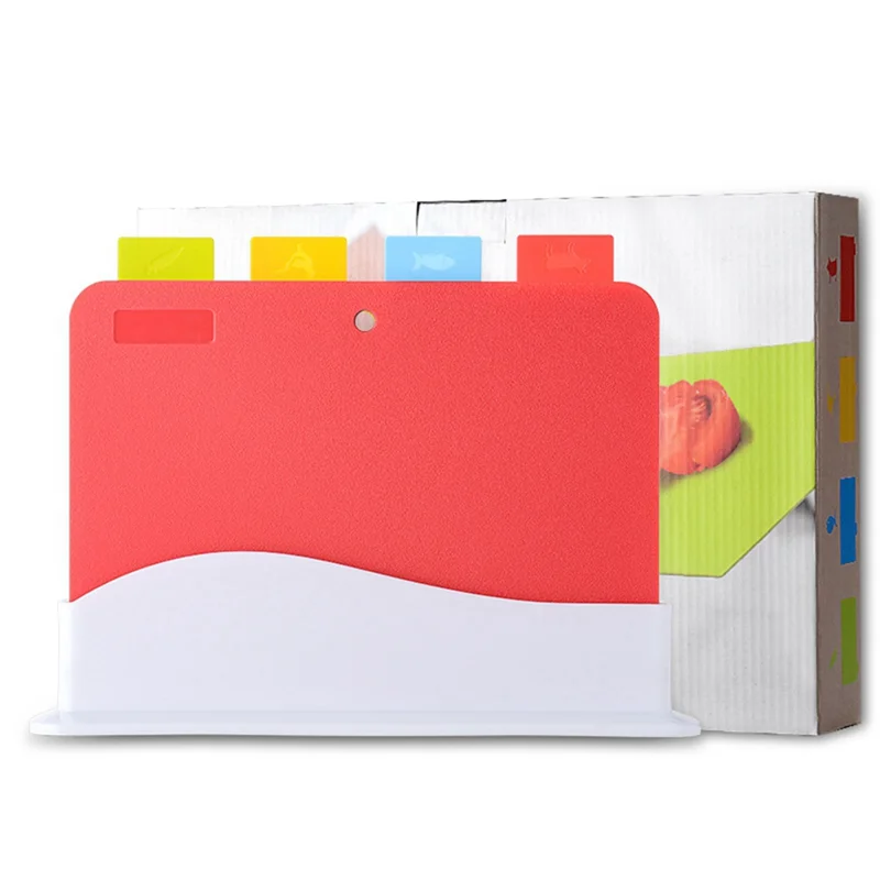 ABJY-1Set 유연한 플라스틱 커팅 보드 매트 미끄럼 방지 커팅 매트 품질 커팅 매트 얇은 주방 커팅 매트 세트 + 음식 아이콘