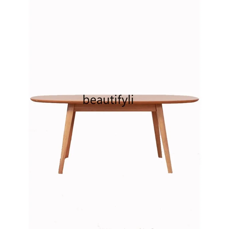 

Nordic Cherrywood Oval Small Apartment Oak Solid Wood Coffee Table Black Walnut Japanese Style Low Table Simple Coffee Table