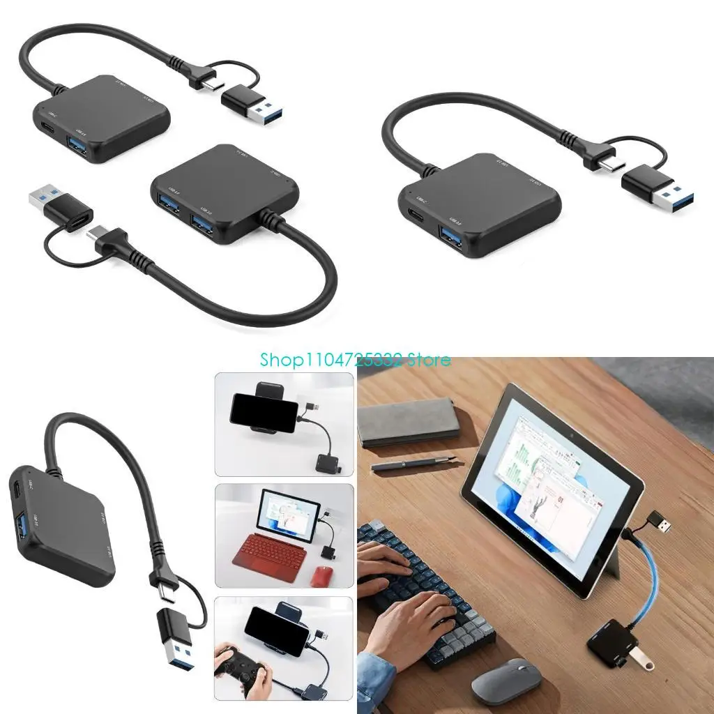 

P5EA USB C HUB 4 в 1 USB C/USB-адаптер док-станция с 2xUSB2.0 + 1xUSB3.0 + 1xUSB3.0 + 1xType C адаптером Док-станция для